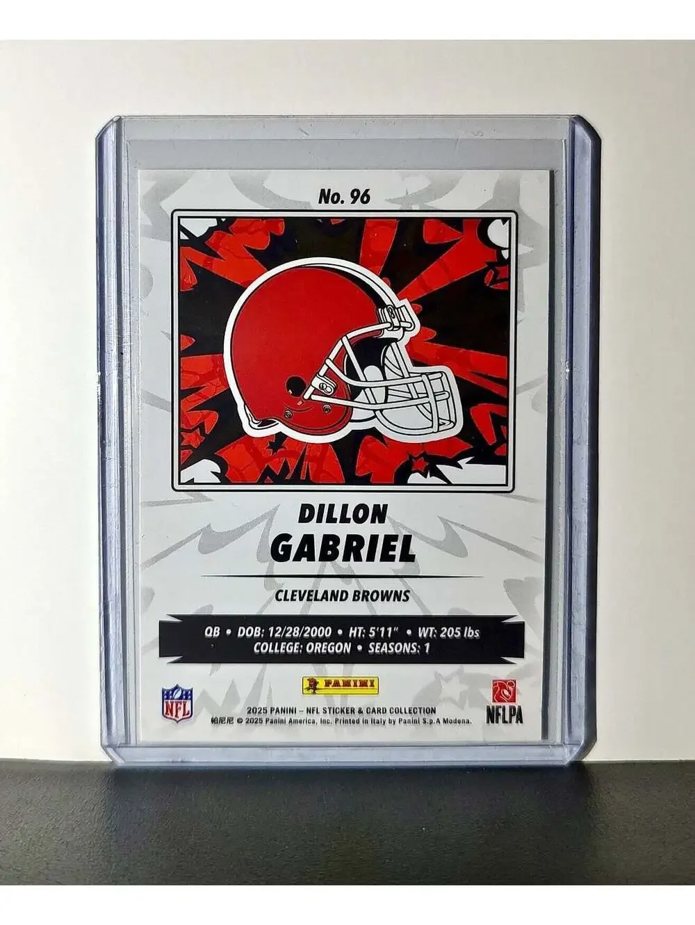 Dillon Gabriel Rookie 2025 Panini NFL #96 Sticker Card Cleveland Browns